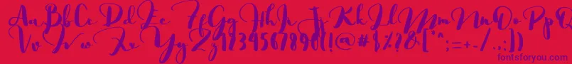 Saligra-Schriftart – Violette Schriften auf rotem Hintergrund