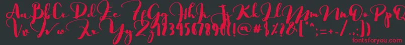 フォントSaligra – 黒い背景に赤い文字