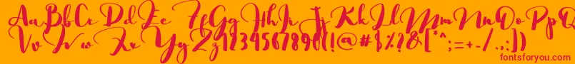 Saligra-fontti – punaiset fontit oranssilla taustalla