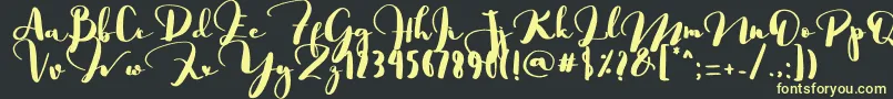 Saligra-Schriftart – Gelbe Schriften auf schwarzem Hintergrund