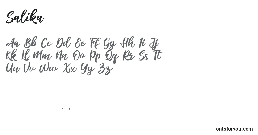 Salikaフォント–アルファベット、数字、特殊文字