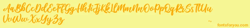 Salika Font – Orange Fonts on Yellow Background