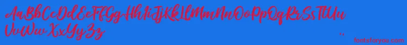 Salika Font – Red Fonts on Blue Background