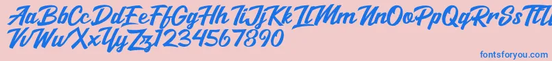 Salikin Font – Blue Fonts on Pink Background