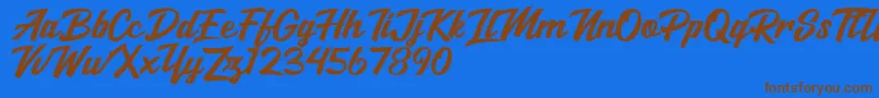 Шрифт Salikin – коричневые шрифты на синем фоне