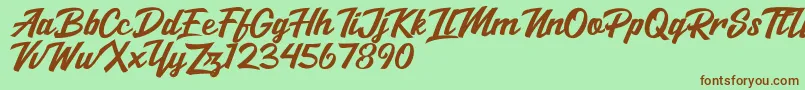 Salikin Font – Brown Fonts on Green Background