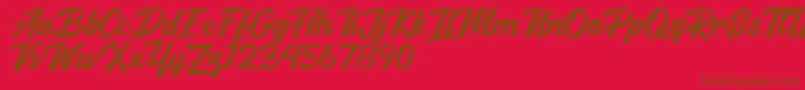 Salikin-fontti – ruskeat fontit punaisella taustalla