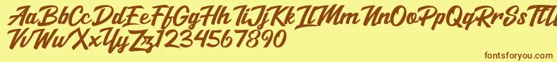 Salikin Font – Brown Fonts on Yellow Background