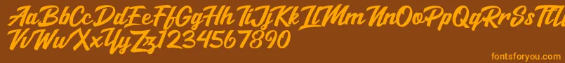 Salikin Font – Orange Fonts on Brown Background