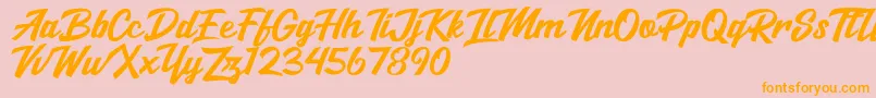 Salikin Font – Orange Fonts on Pink Background