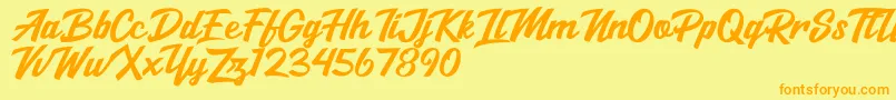 Salikin Font – Orange Fonts on Yellow Background