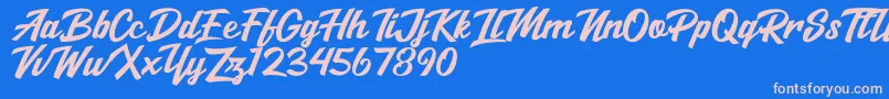 Salikin Font – Pink Fonts on Blue Background