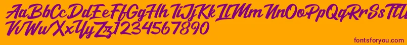 Salikin Font – Purple Fonts on Orange Background