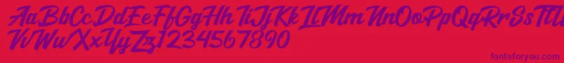 Salikin Font – Purple Fonts on Red Background