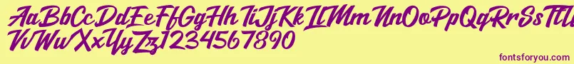 Salikin Font – Purple Fonts on Yellow Background