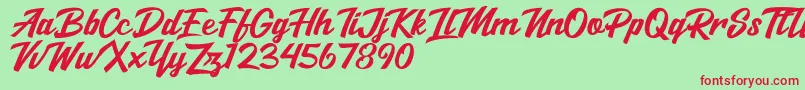 Salikin Font – Red Fonts on Green Background