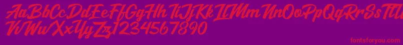 Salikin-Schriftart – Rote Schriften auf violettem Hintergrund