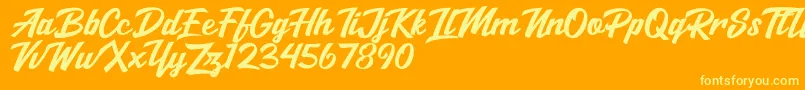 Salikin Font – Yellow Fonts on Orange Background