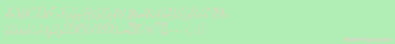 フォントSalim DEMO – 緑の背景にピンクのフォント