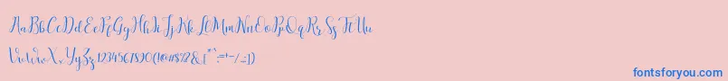 salitascript Font – Blue Fonts on Pink Background