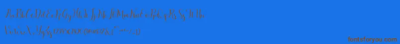 salitascript Font – Brown Fonts on Blue Background