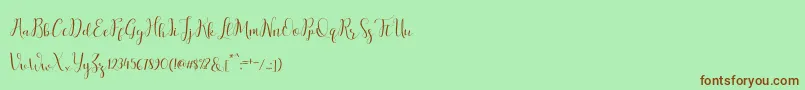 salitascript Font – Brown Fonts on Green Background