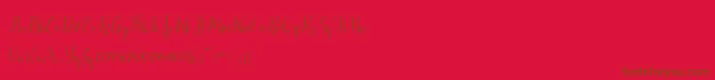salitascript Font – Brown Fonts on Red Background