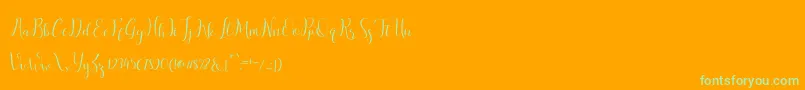salitascript Font – Green Fonts on Orange Background