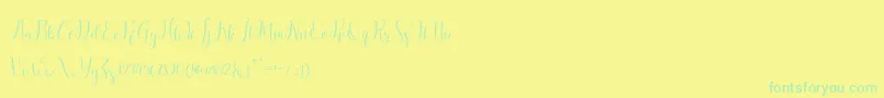 Czcionka salitascript – zielone czcionki na żółtym tle