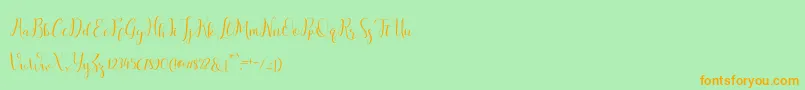 salitascript Font – Orange Fonts on Green Background