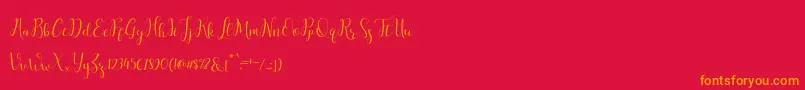 salitascript Font – Orange Fonts on Red Background