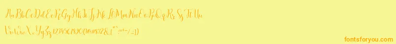 salitascript Font – Orange Fonts on Yellow Background