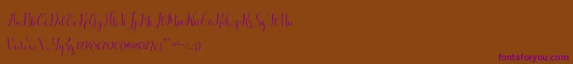 salitascript Font – Purple Fonts on Brown Background
