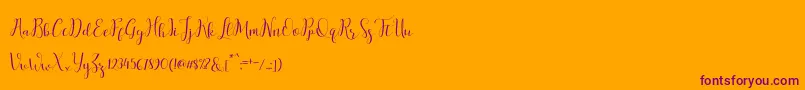 salitascript Font – Purple Fonts on Orange Background