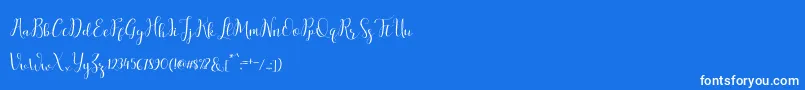 Police salitascript – polices blanches sur fond bleu