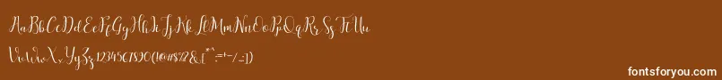 salitascript Font – White Fonts on Brown Background