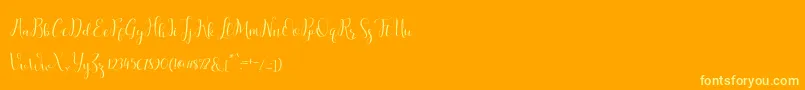 salitascript Font – Yellow Fonts on Orange Background