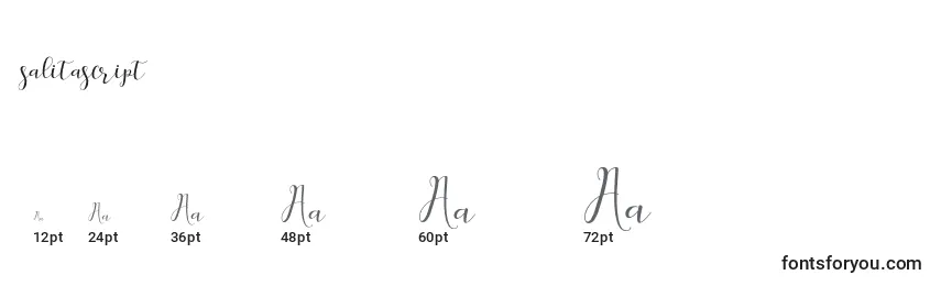 Размеры шрифта Salitascript
