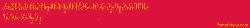 Sallat free Font – Orange Fonts on Red Background