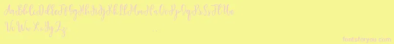 Sallat free Font – Pink Fonts on Yellow Background