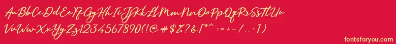 SallimSignature-Schriftart – Gelbe Schriften auf rotem Hintergrund