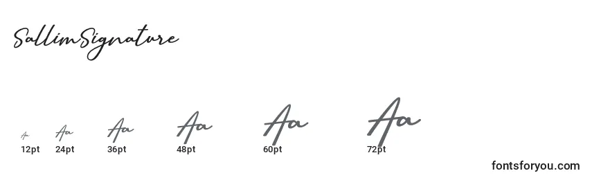 SallimSignature Font Sizes