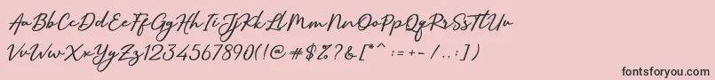 fuente SallimSignature – Fuentes Negras Sobre Fondo Rosa