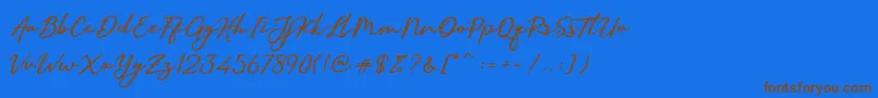 Czcionka SallimSignature – brązowe czcionki na niebieskim tle