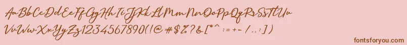 SallimSignature-Schriftart – Braune Schriften auf rosa Hintergrund