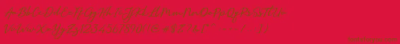 Шрифт SallimSignature – коричневые шрифты на красном фоне