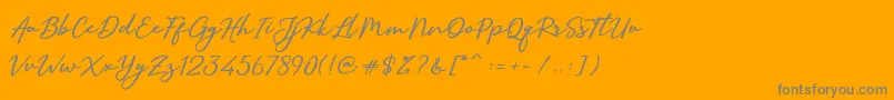 SallimSignature-Schriftart – Graue Schriften auf orangefarbenem Hintergrund