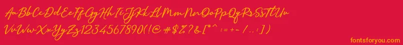 fuente SallimSignature – Fuentes Naranjas Sobre Fondo Rojo