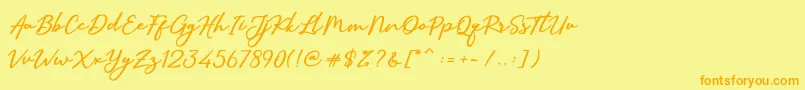 SallimSignature Font – Orange Fonts on Yellow Background