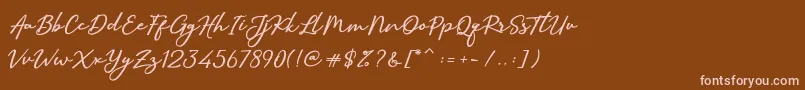 フォントSallimSignature – 茶色の背景にピンクのフォント